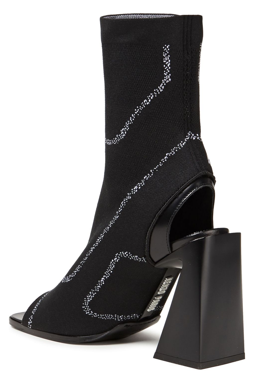 KENZO Leather-trimmed intarsia-knit ankle boots