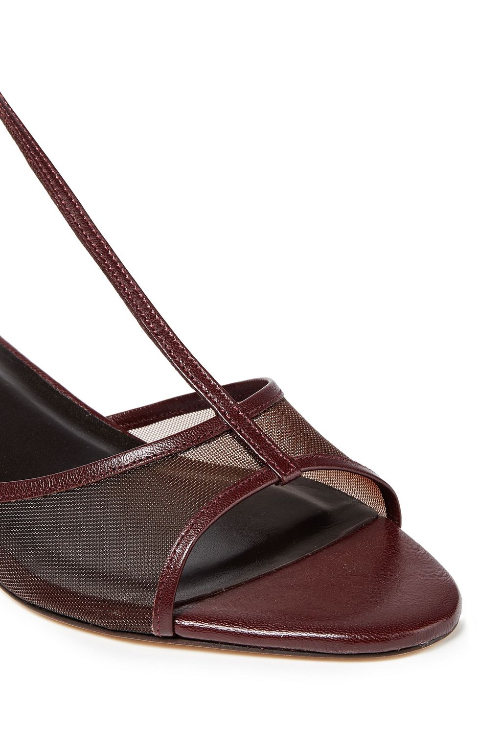 BY FAR Baby mesh-trimmed leather sandals