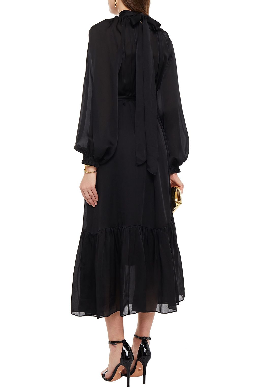 ZIMMERMANN Belted bow-detailed washed-silk midi dress