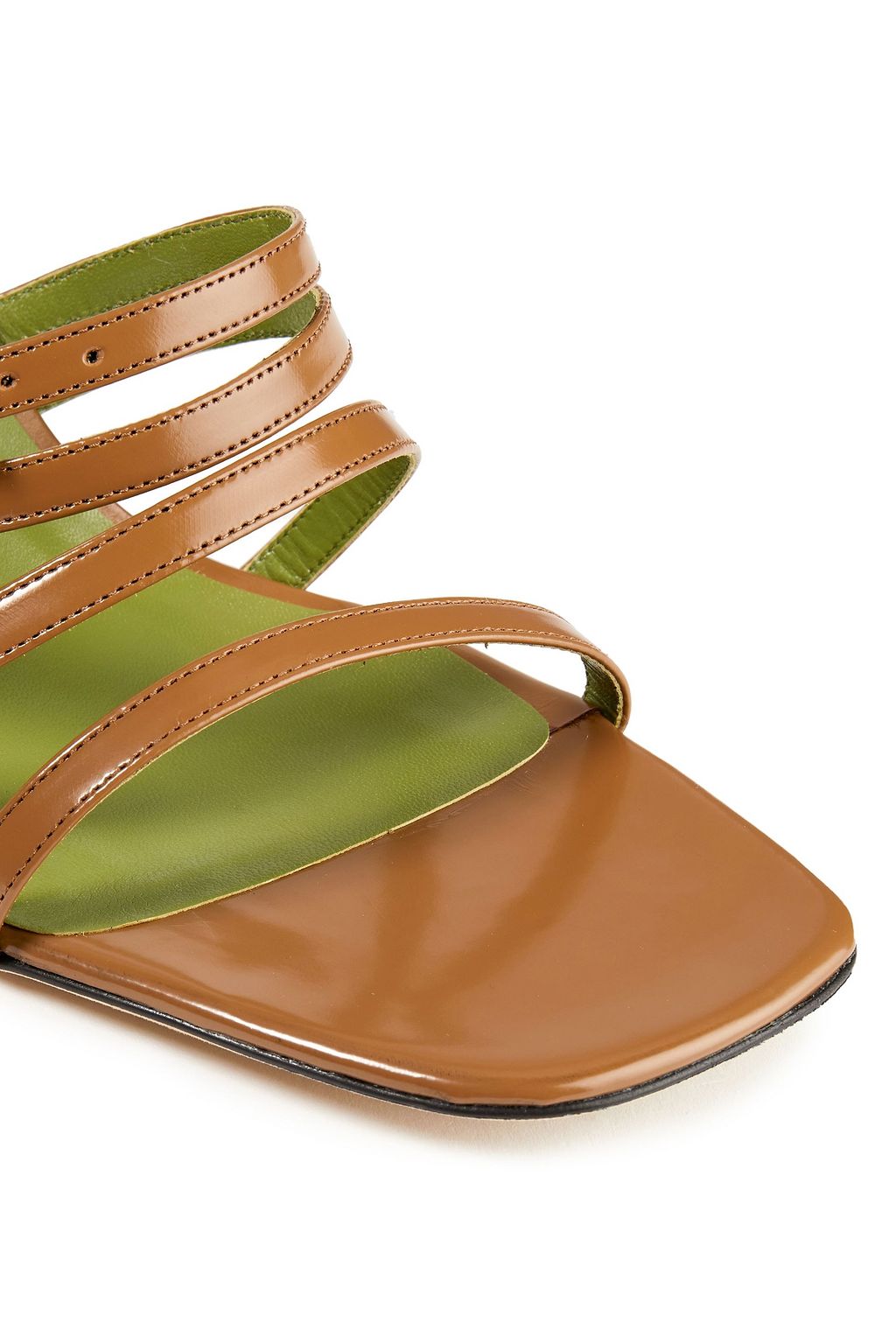 BY FAR Goldie patent-leather sandals