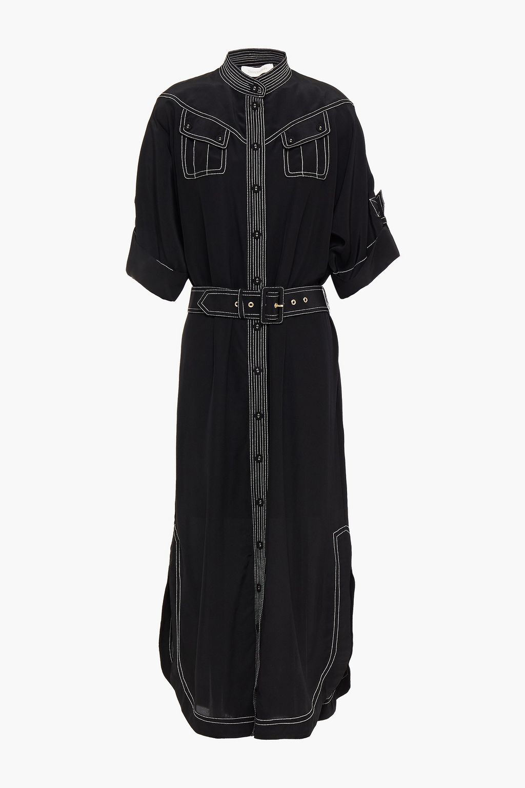 silk belted dress