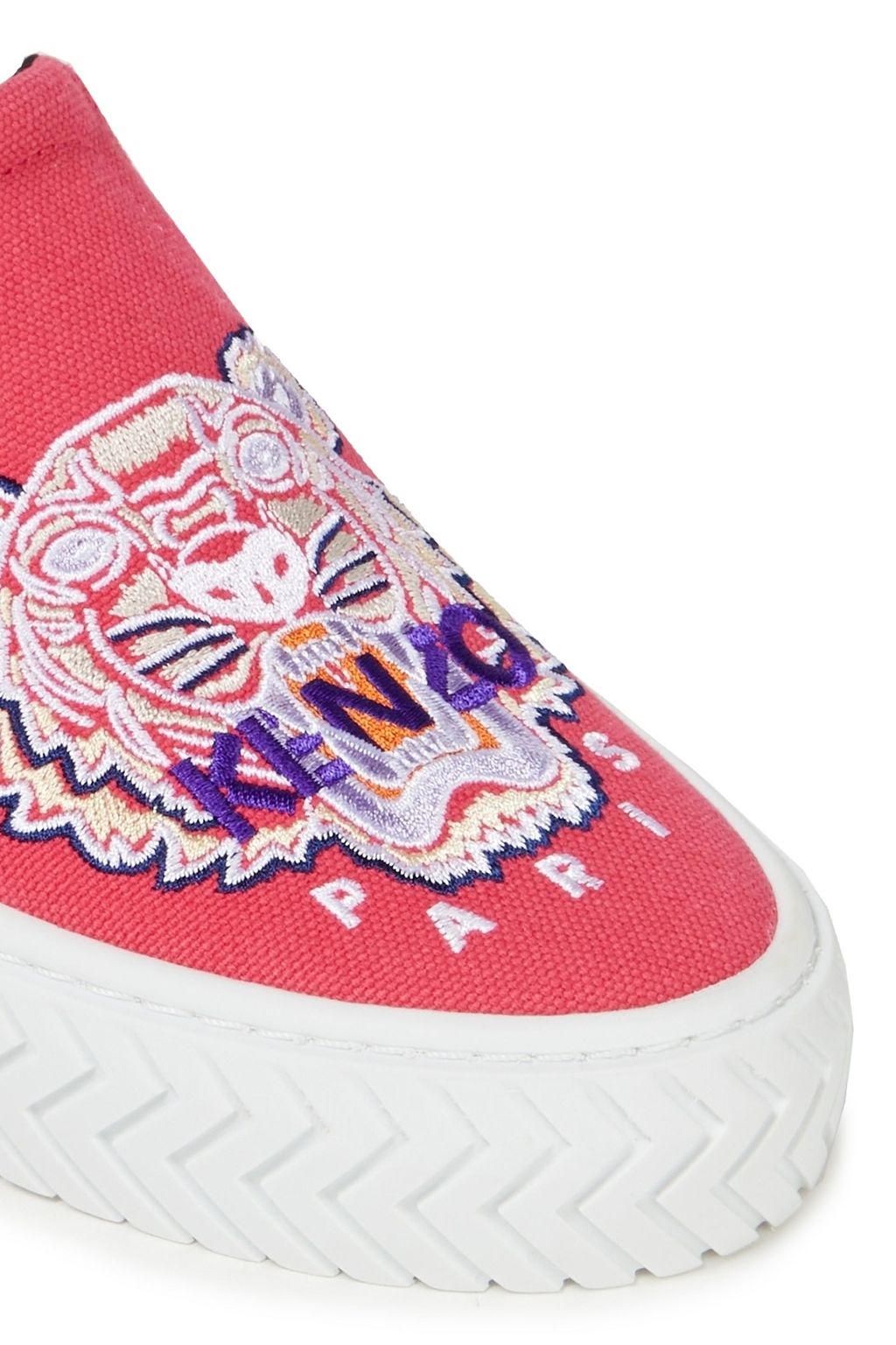 KENZO Embroidered canvas slip-on sneakers