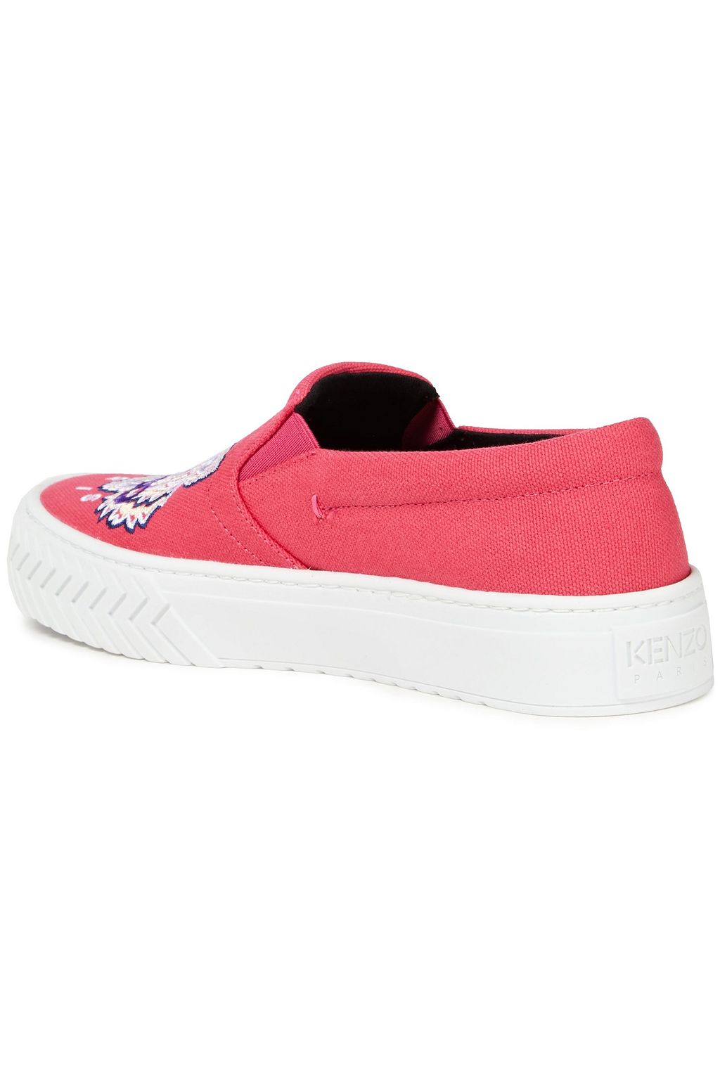 KENZO Embroidered canvas slip-on sneakers