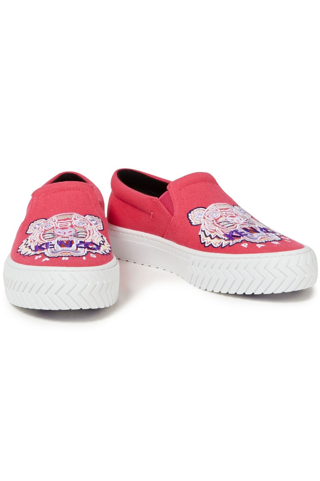 KENZO Embroidered canvas slip-on sneakers
