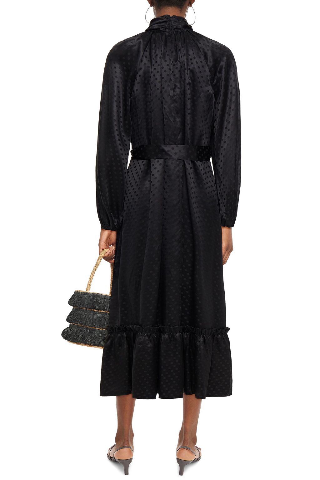 ZIMMERMANN Wavelength twist-front belted  silk-jacquard midi dress