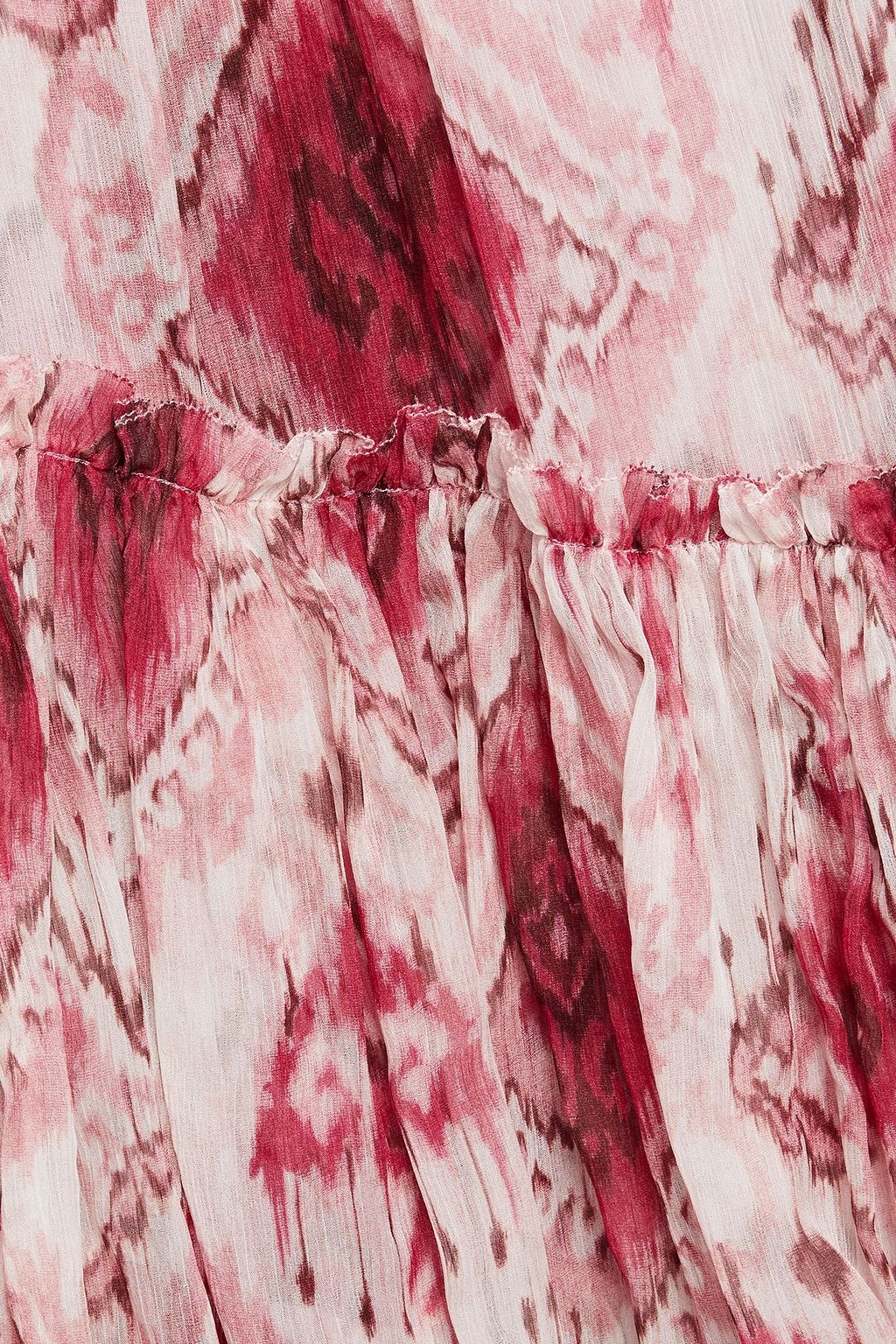 ZIMMERMANN Wavelength asymmetric ruffled printed silk-georgette midi dress
