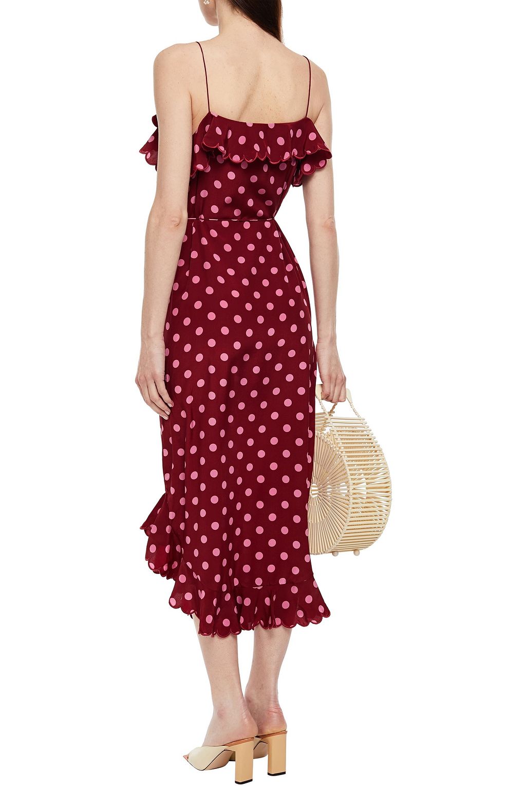 ZIMMERMANN Midikleid aus Crêpe de Chine aus Seide mit Rüschen