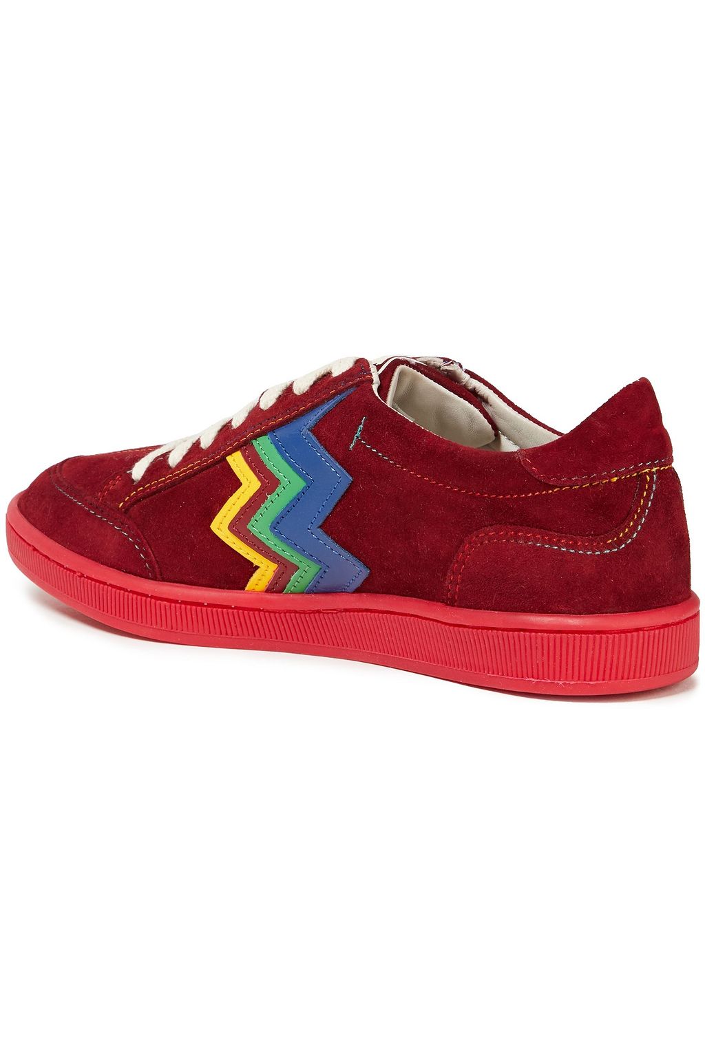 M MISSONI Leather-trimmed suede sneakers