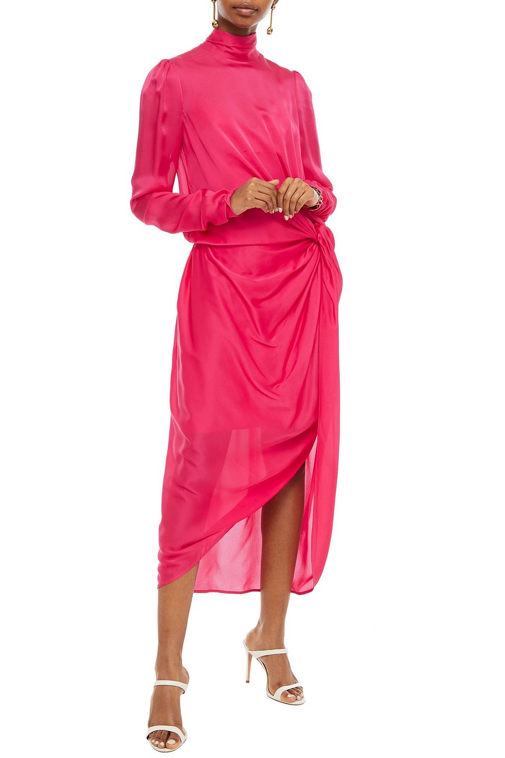 ZIMMERMANN Twist-front washed-silk midi dress