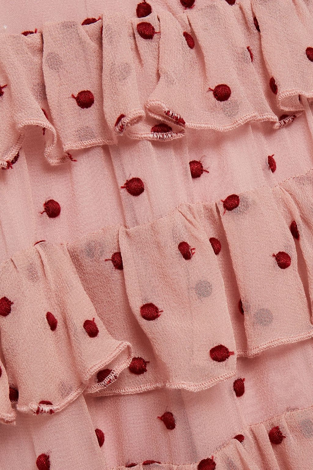 ZIMMERMANN Wavelength tiered Swiss-dot silk-georgette midi dress