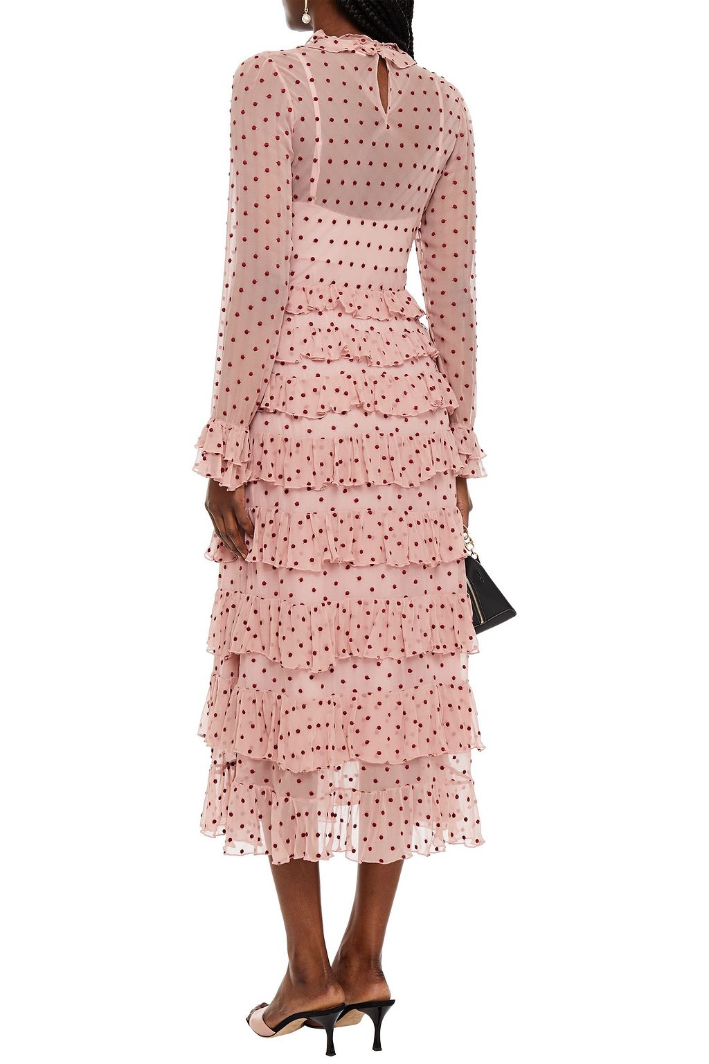 ZIMMERMANN Wavelength tiered Swiss-dot silk-georgette midi dress