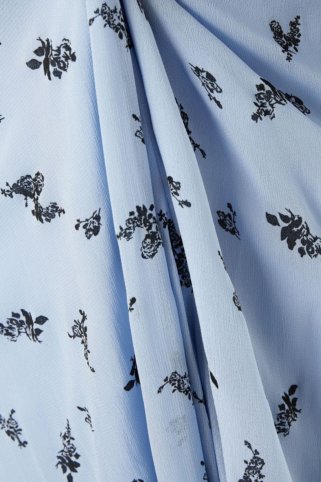 GANNI Gathered printed georgette midi dress