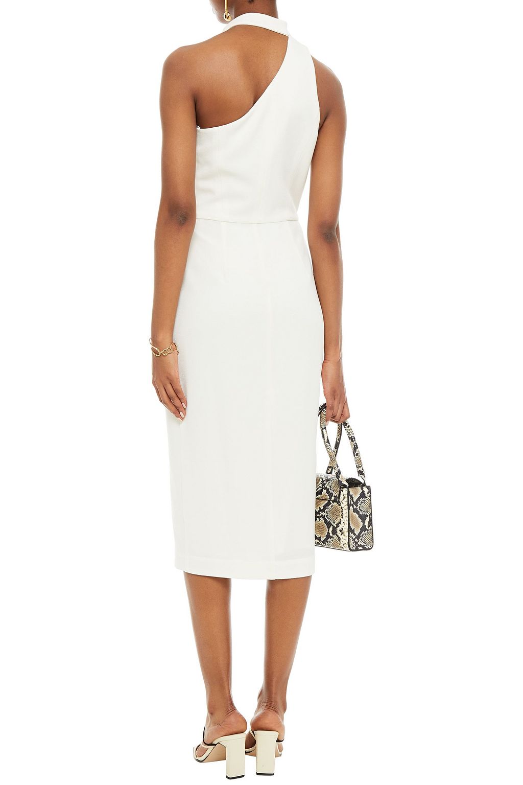 ZIMMERMANN One-shoulder buckle-detailed crepe midi dress