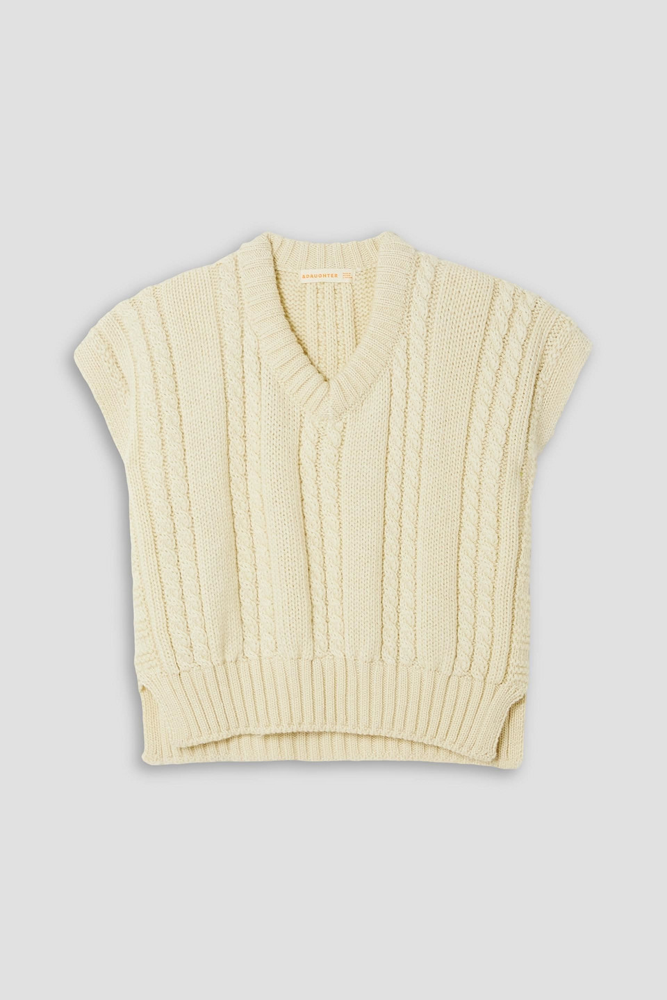 And-daughter + Net Sustain Oisin Cable-knit Wool Tank In Ivory