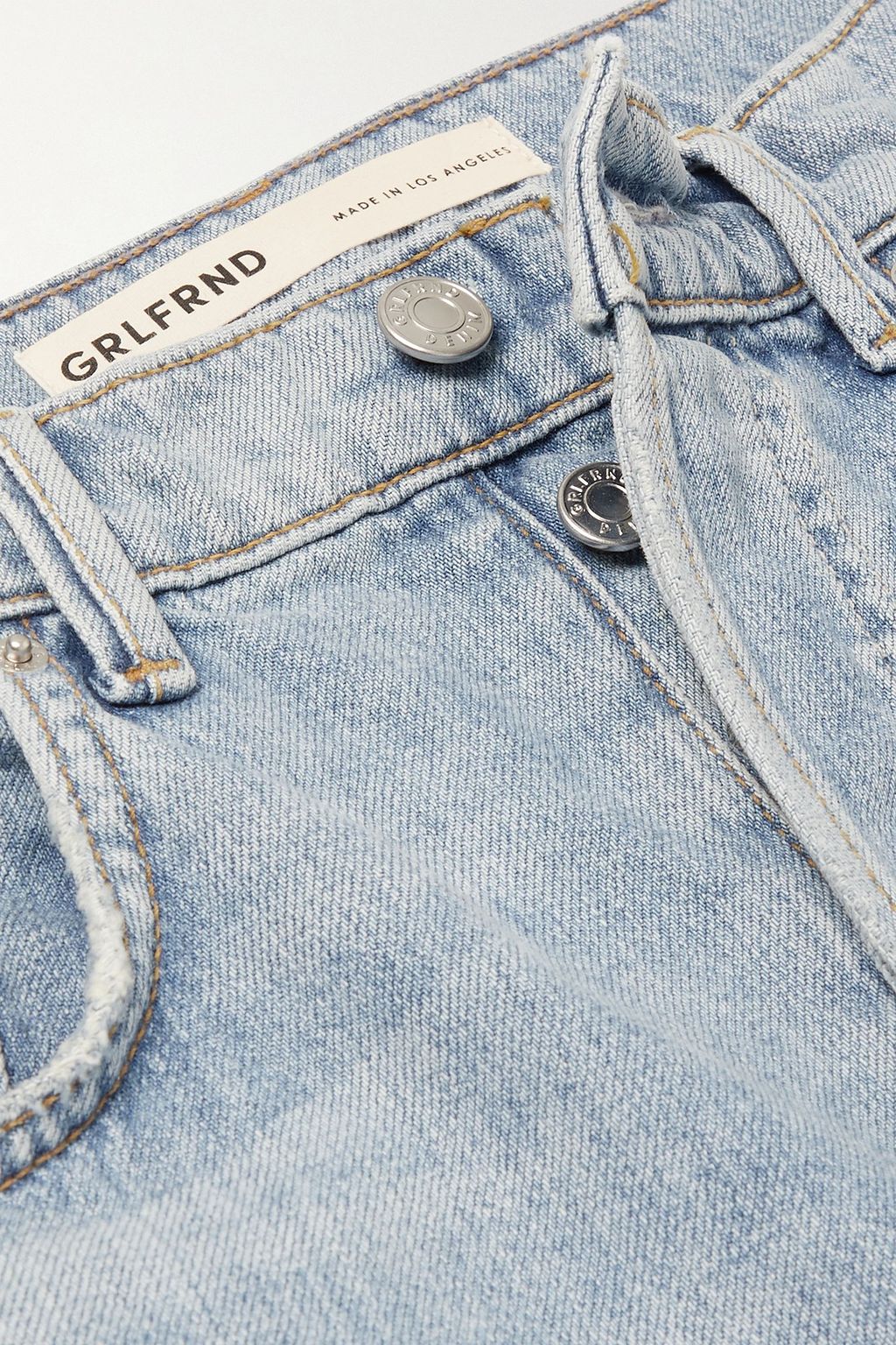 GRLFRND Brooklyn distressed high-rise straight-leg jeans