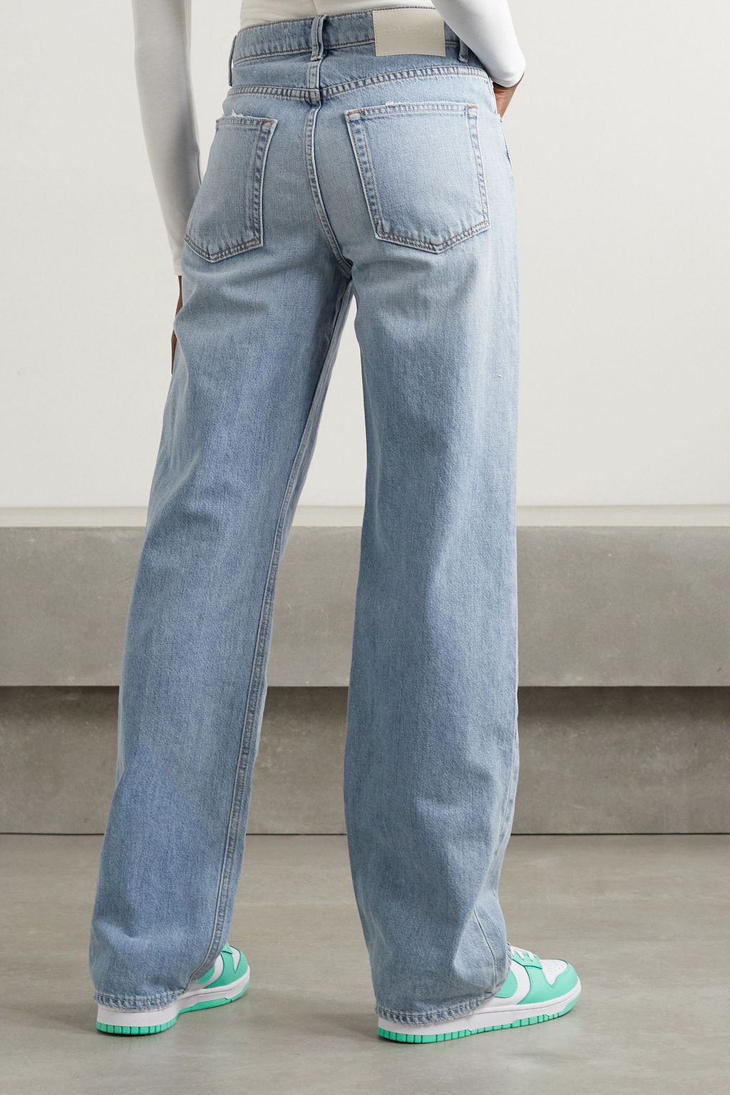 GRLFRND Brooklyn distressed high-rise straight-leg jeans