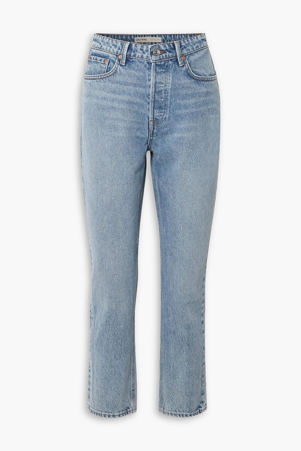 Grlfrnd Womens Larchmont Karolina Slim-leg High-rise Jeans 27 In Light Denim