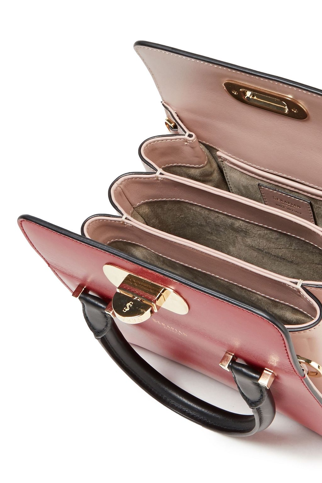 SERAPIAN Villa two-tone leather tote