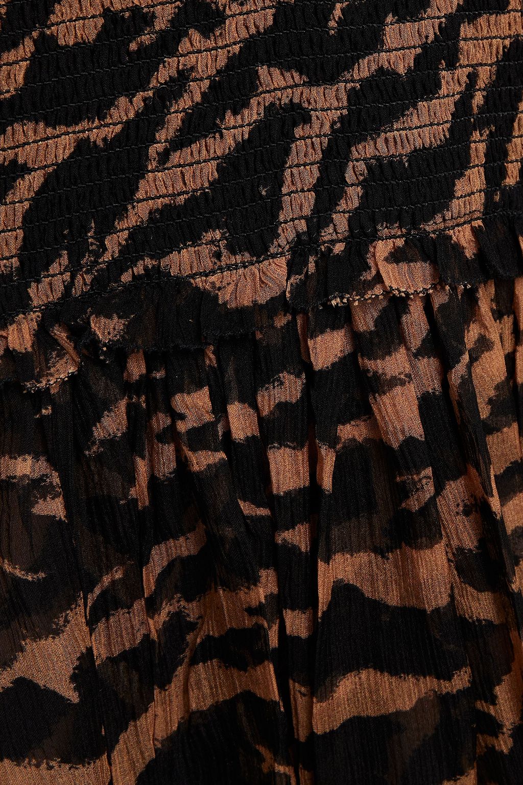 ZIMMERMANN Wavelength shirred tiger-print silk-crepon midi dress