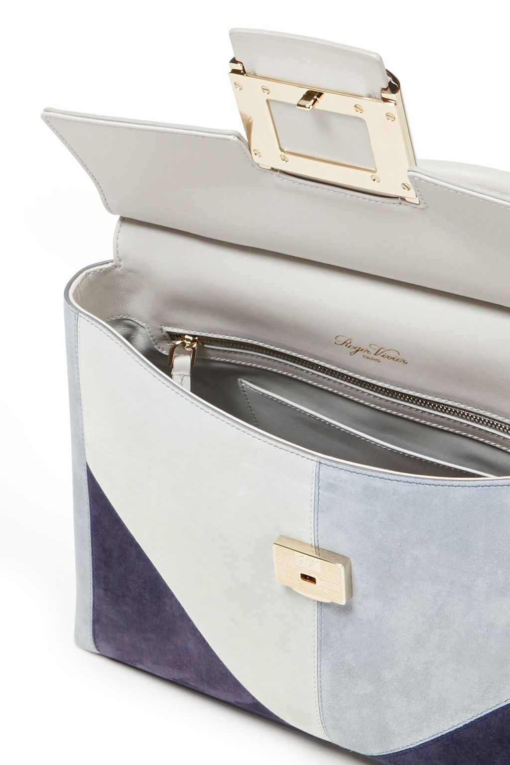 ROGER VIVIER Viv' カラーブロック スエード トートバッグ