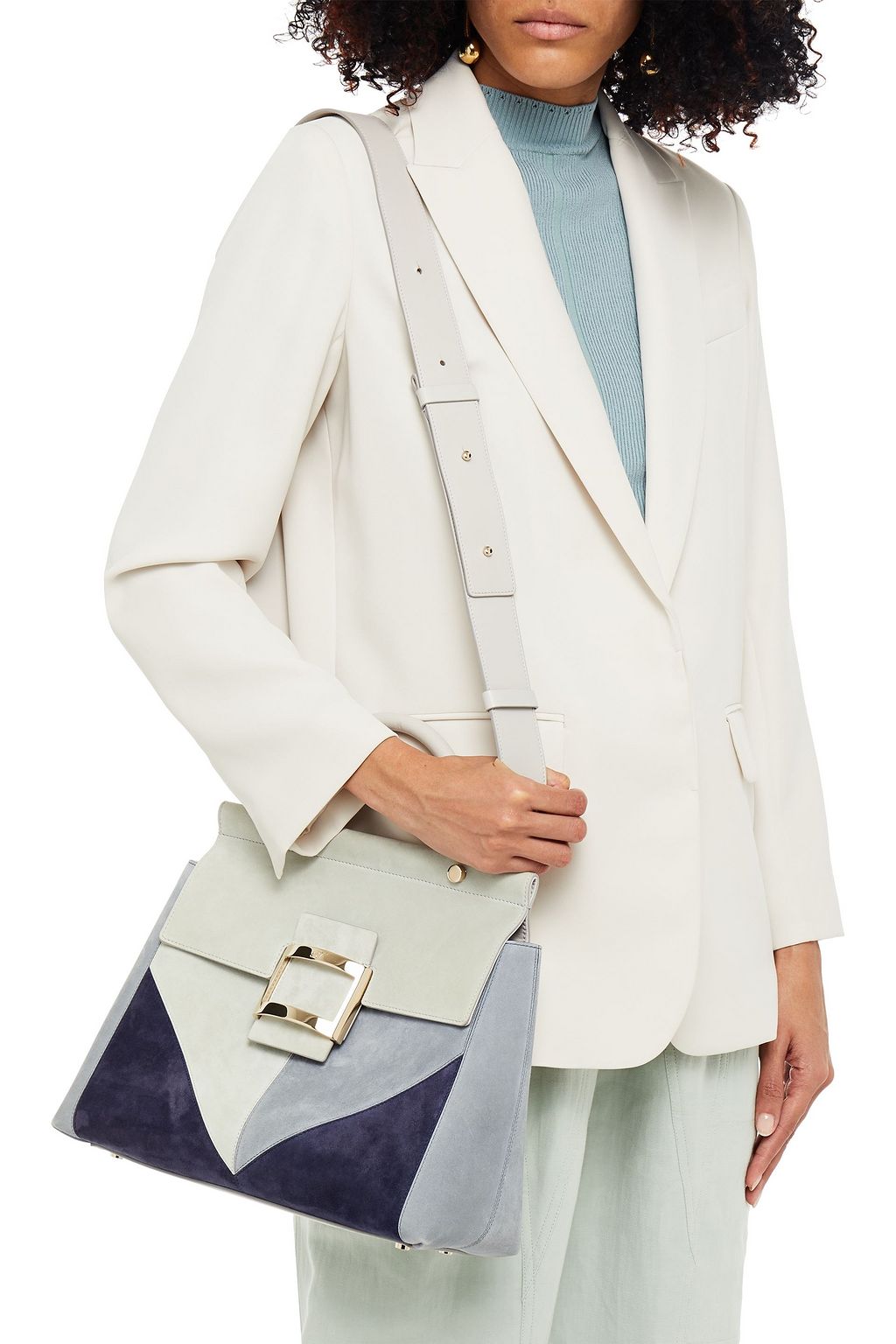 ROGER VIVIER Viv' カラーブロック スエード トートバッグ