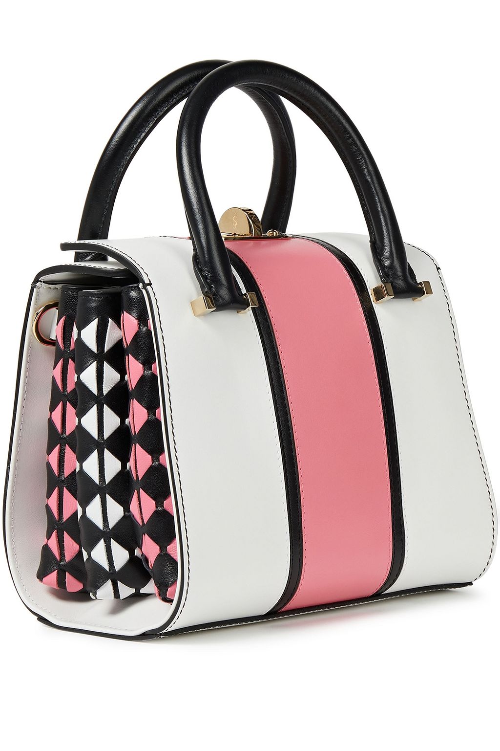 SERAPIAN Color-block leather tote