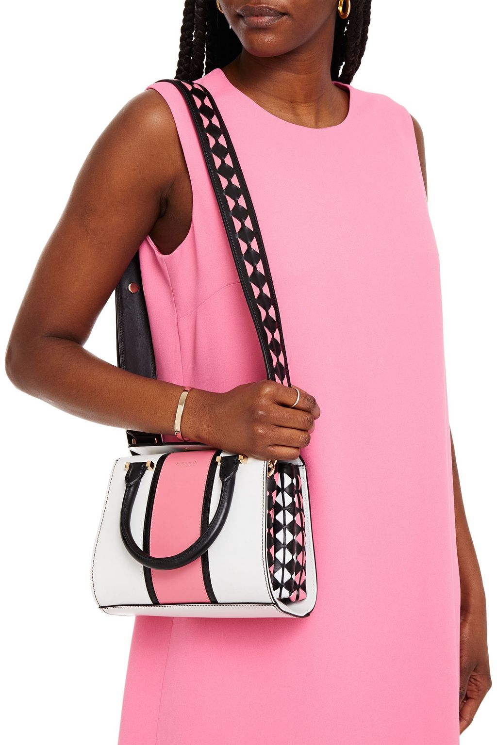 SERAPIAN Color-block leather tote