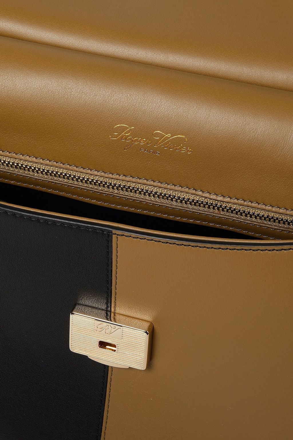 ROGER VIVIER Viv' カラーブロック レザー トートバッグ