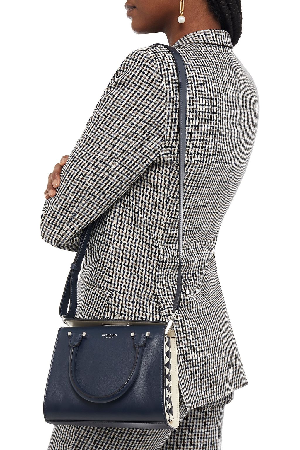 SERAPIAN Color-block leather tote