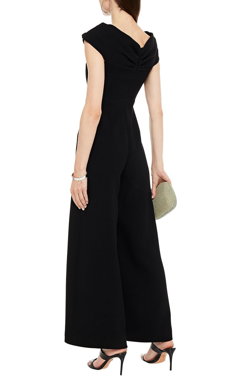 EMILIA WICKSTEAD Glenna cutout wool-crepe wide-leg jumpsuit