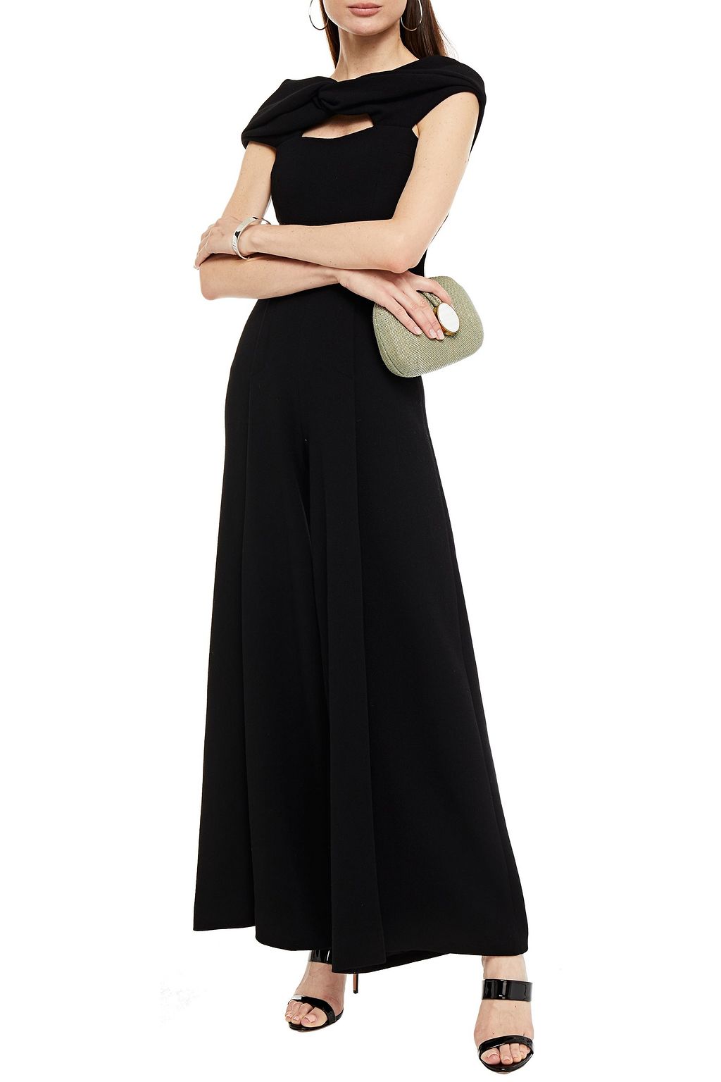 EMILIA WICKSTEAD Glenna cutout wool-crepe wide-leg jumpsuit