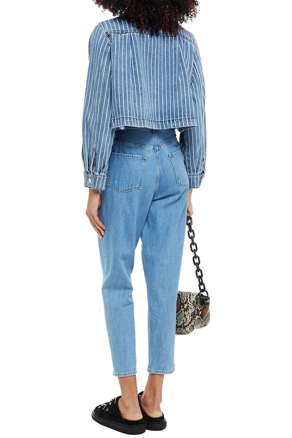 BAUM UND PFERDGARTEN Benna cropped striped denim jacket
