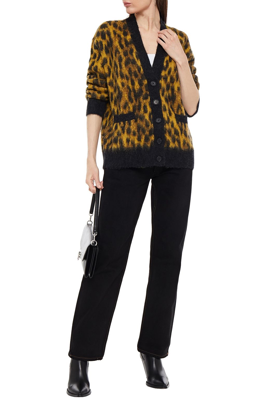 RE/DONE 90s brushed jacquard-knit cardigan