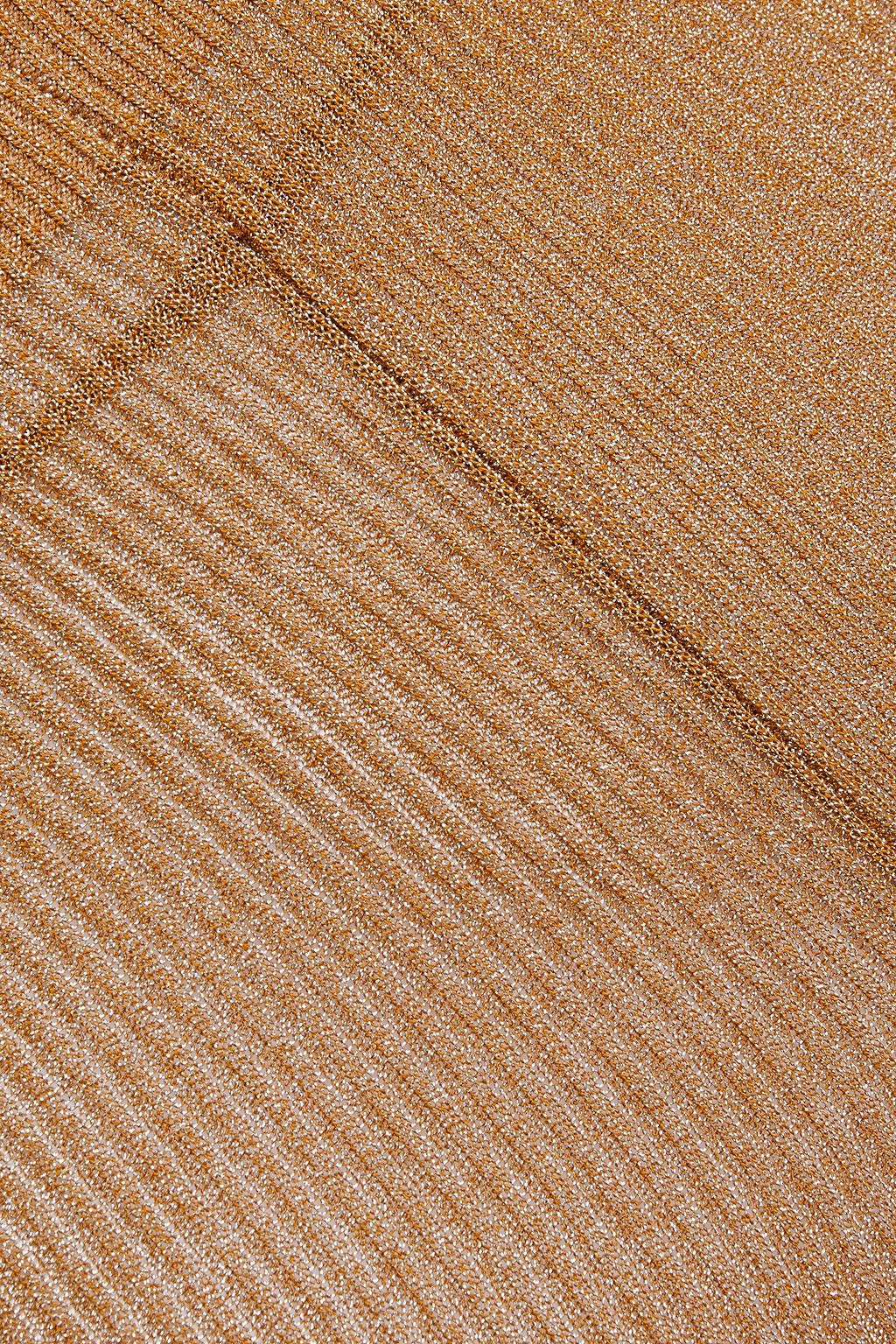 ACNE STUDIOS Metallic ribbed-knit flared pants