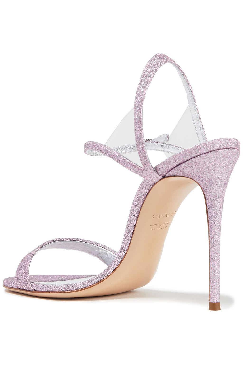 CASADEI PVC-trimmed glittered woven sandals