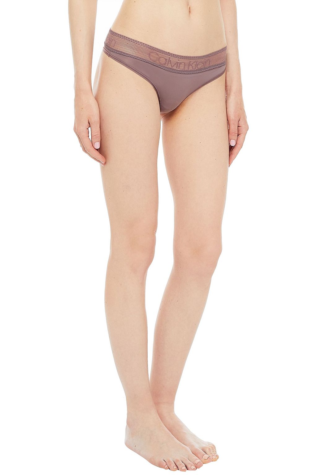 CALVIN KLEIN Mesh-trimmed stretch-jersey low-rise briefs