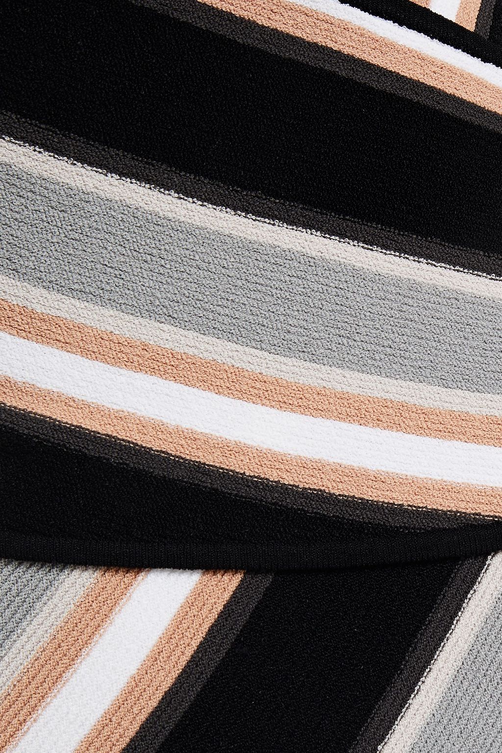 AUTUMN CASHMERE Striped ribbed-knit top