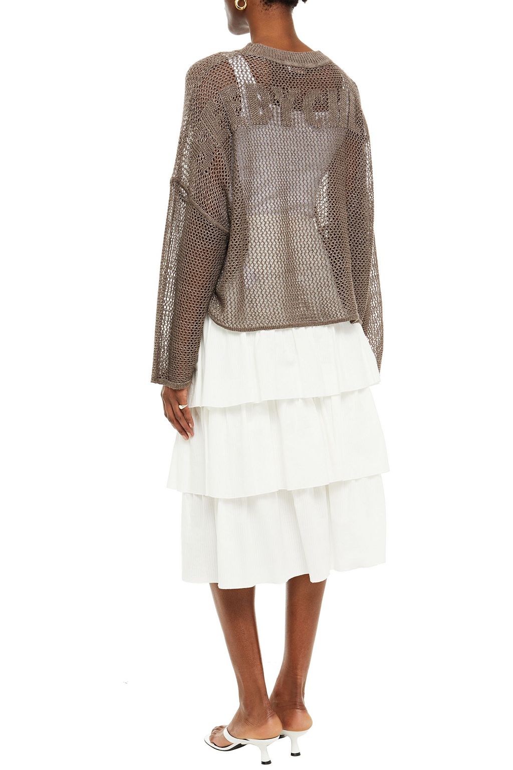SEE BY CHLOÉ Tiered cotton-jacquard midi skirt