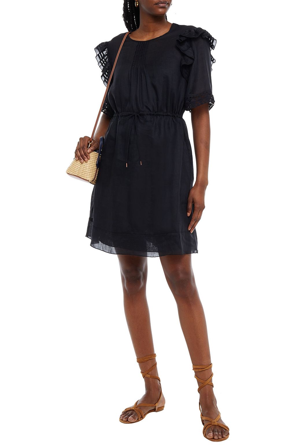SEE BY CHLOÉ Ruffled ramie mini dress