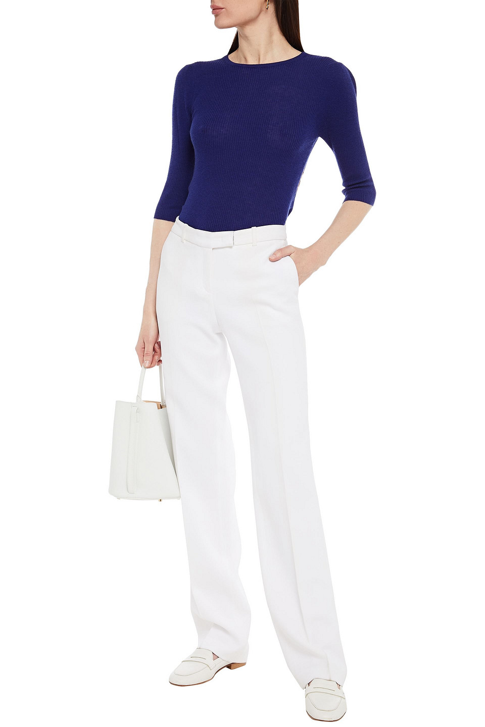 Autumn Cashmere Ribbed Cashmere Top In Blue