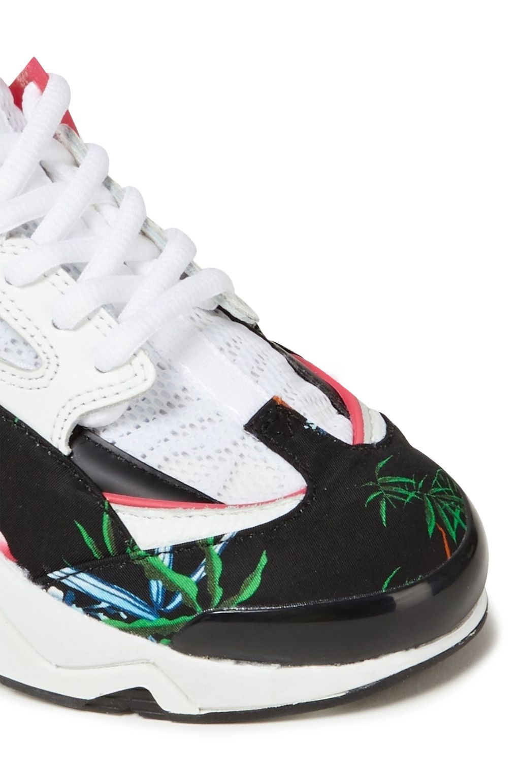 KENZO Sonic leather-trimmed printed mesh and shell sneakers