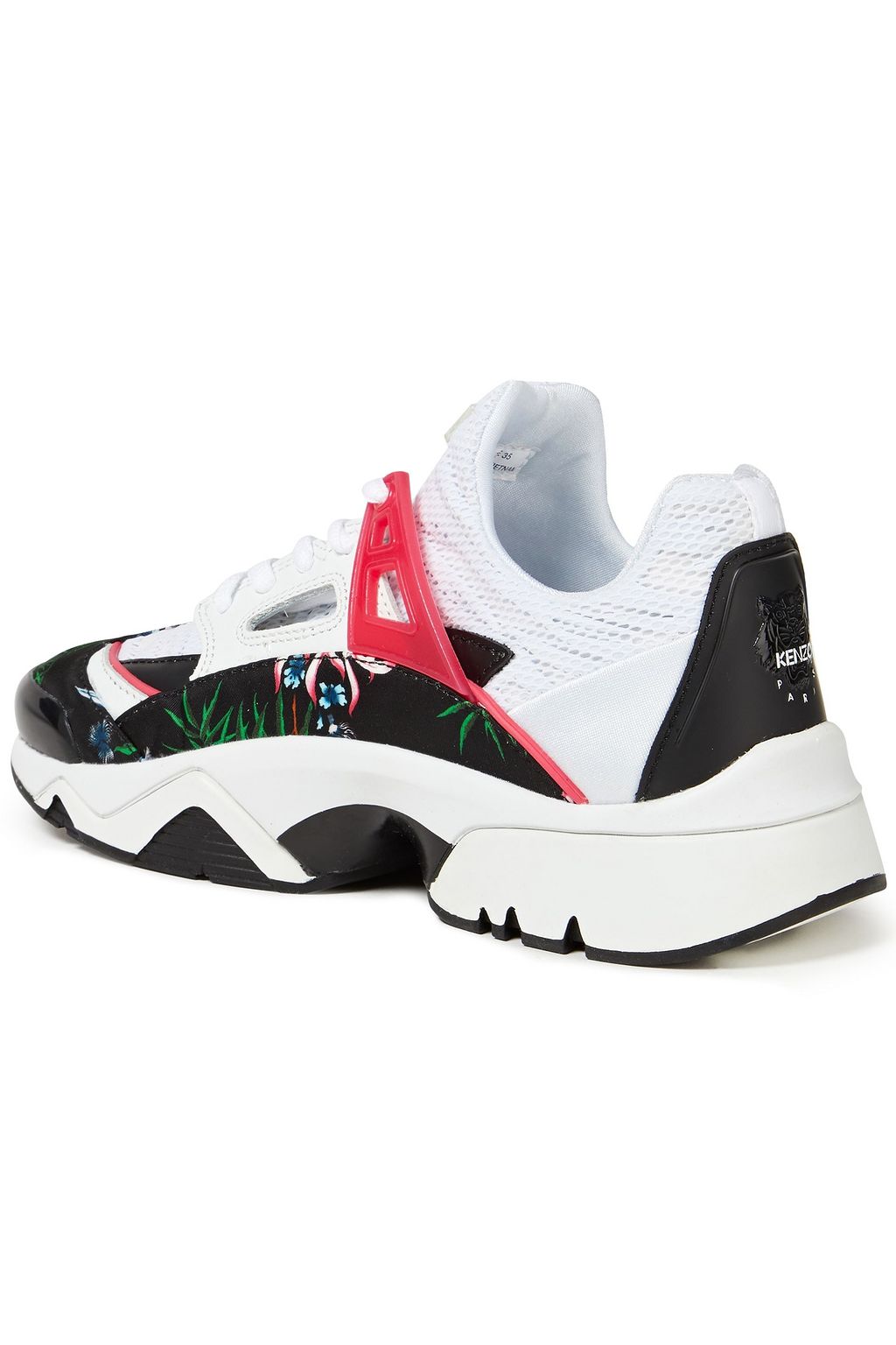 KENZO Sonic leather-trimmed printed mesh and shell sneakers