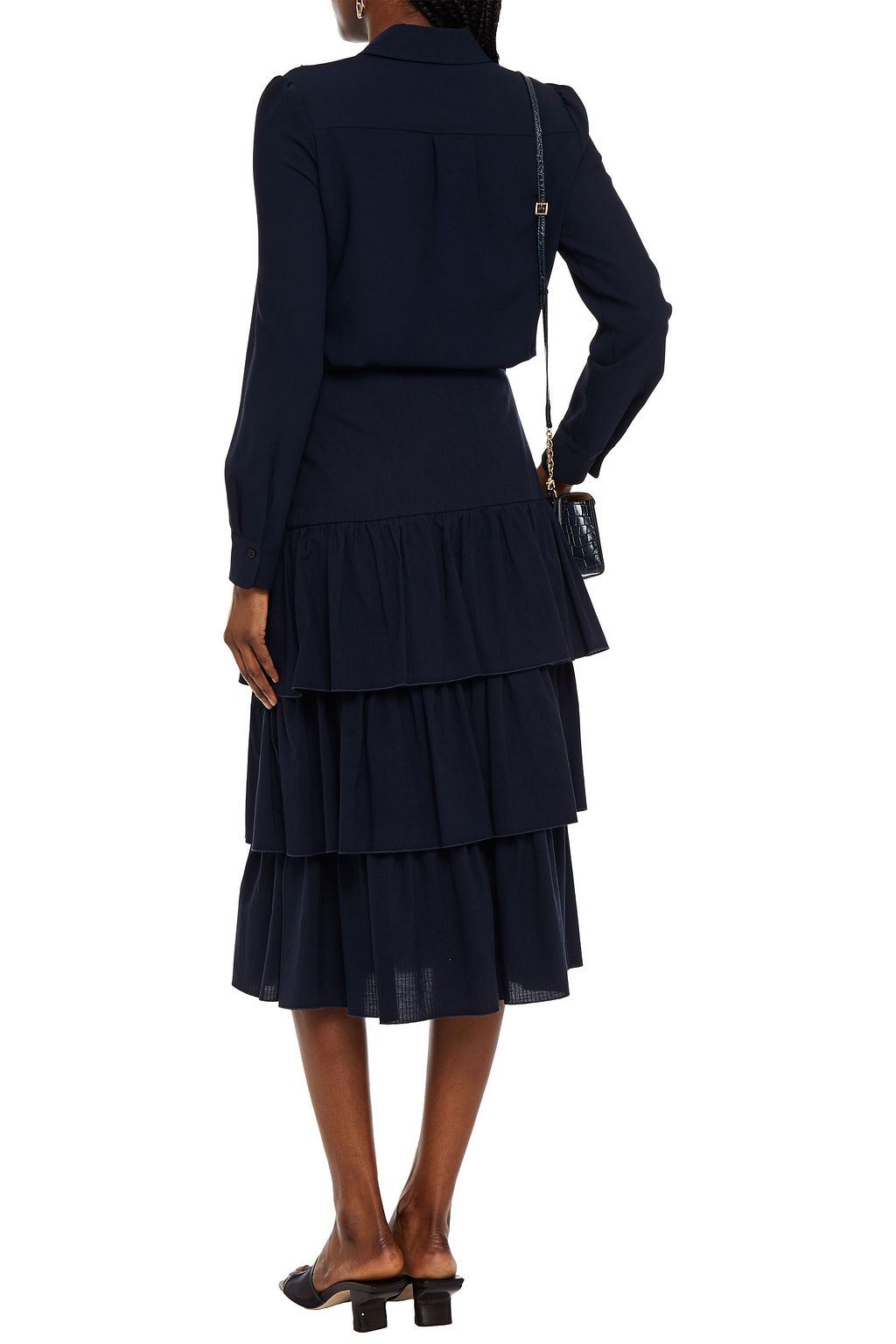 SEE BY CHLOÉ Tiered cotton-jacquard midi skirt