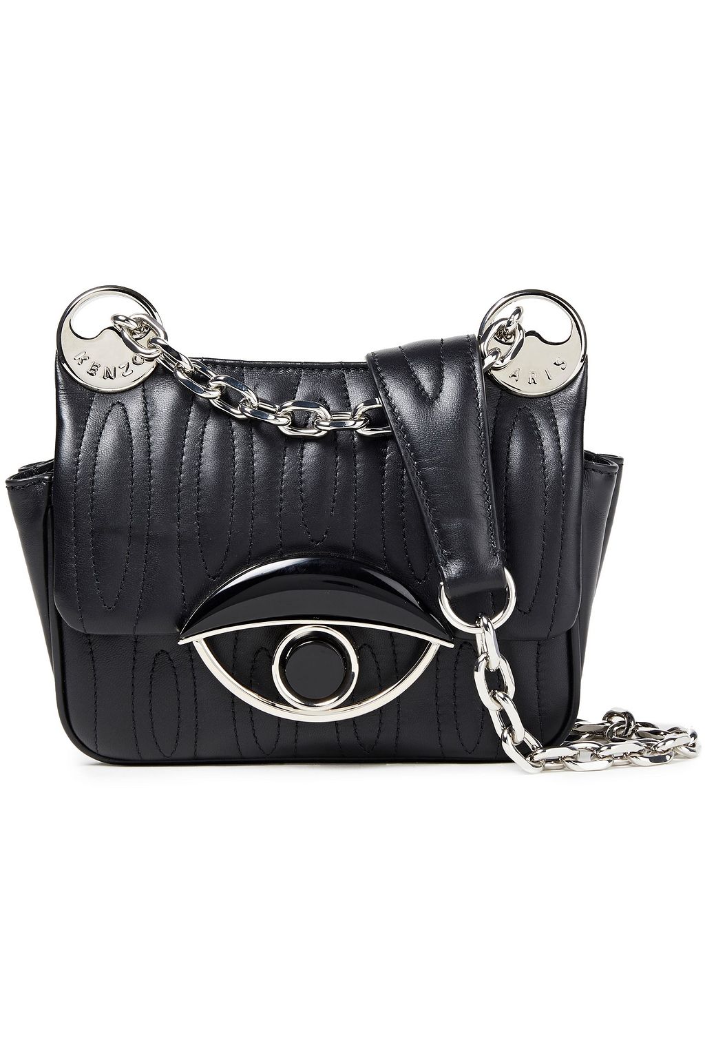 KENZO Embellished quilted leather shoulder bag THE