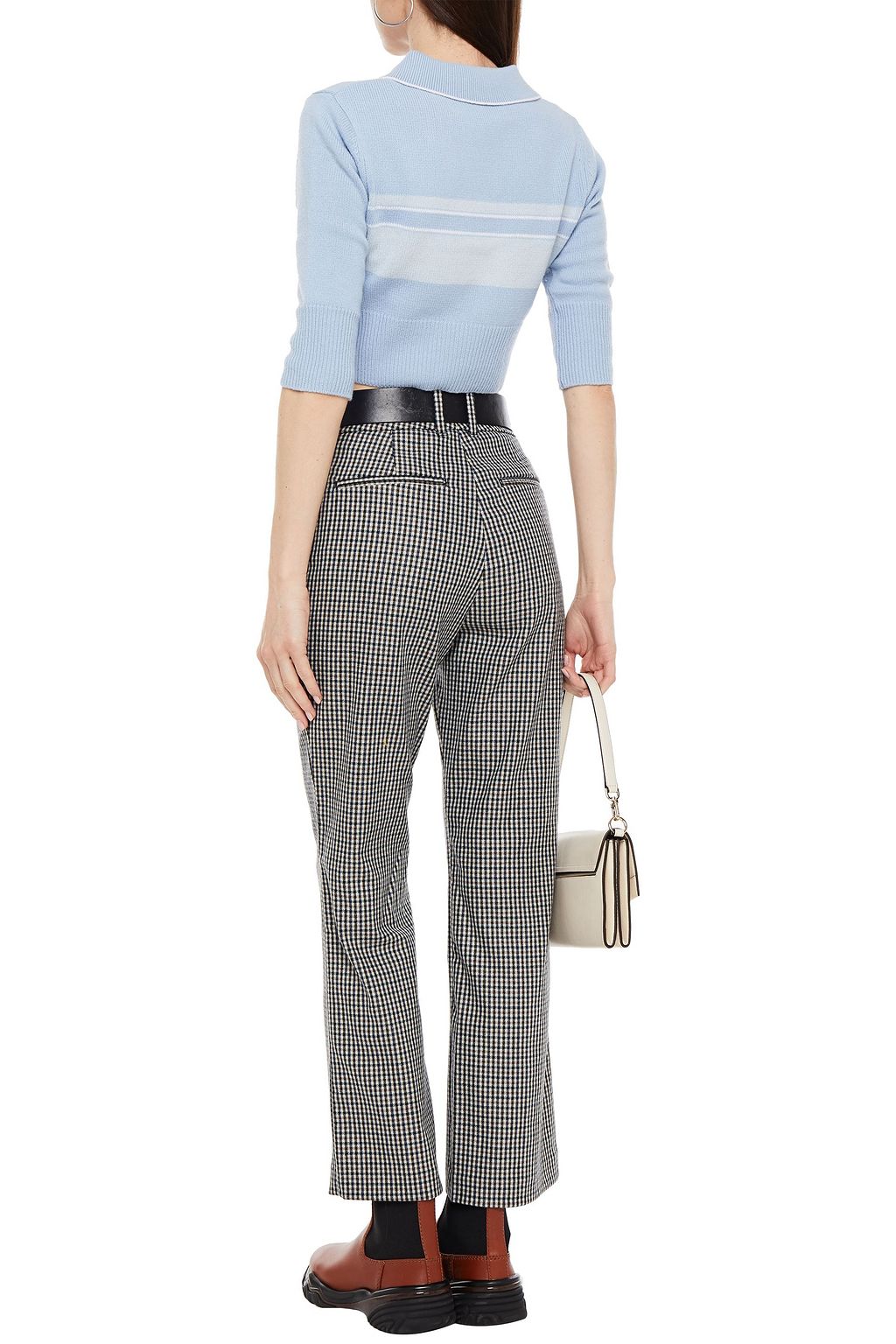 RE/DONE Gingham wool-blend bootcut pants