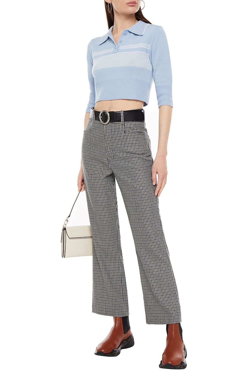 RE/DONE Gingham wool-blend bootcut pants
