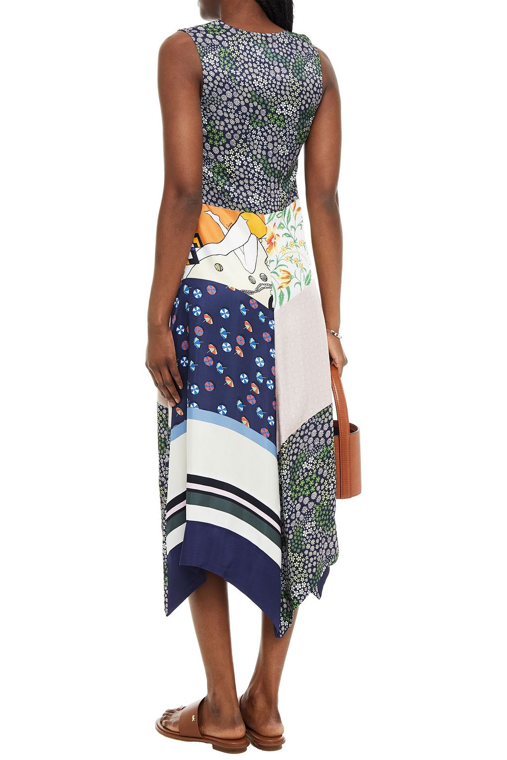 SEE BY CHLOÉ Patchwork-effect printed cady midi dress