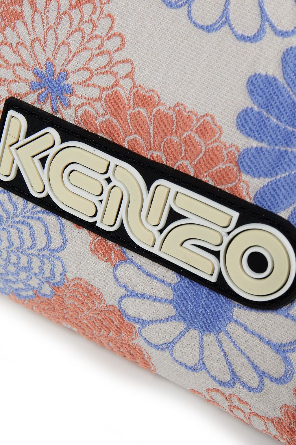 KENZO Leather-trimmed embroidered woven belt bag