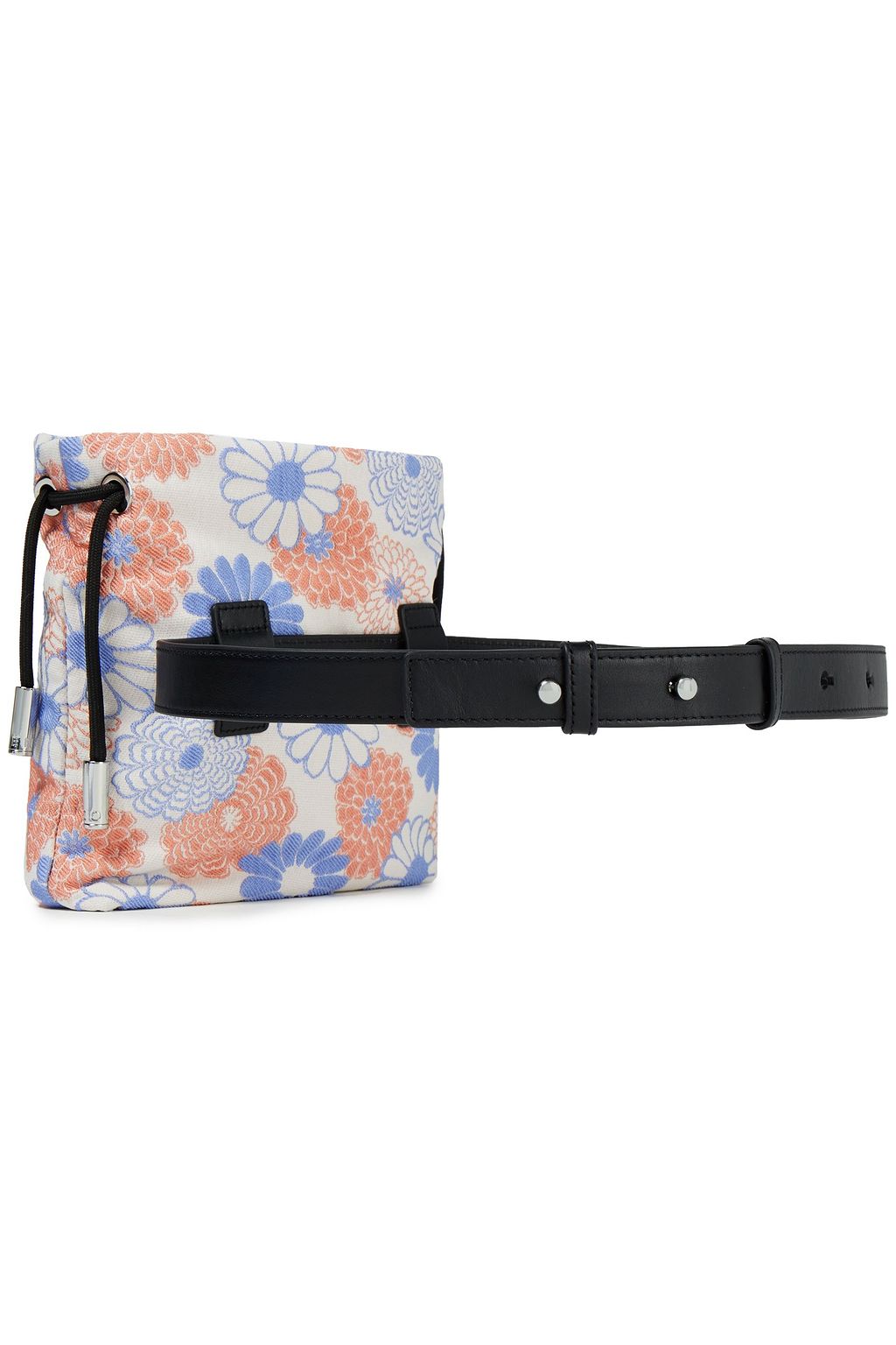 KENZO Leather-trimmed embroidered woven belt bag