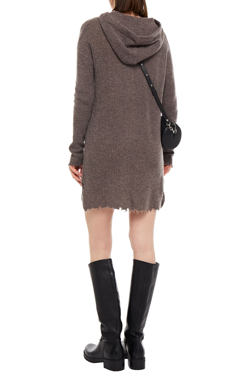 AUTUMN CASHMERE Ribbed cashmere hooded tunic